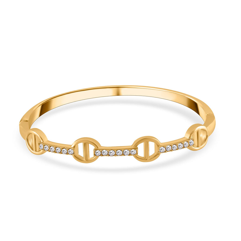 Designer Inspired -White Crystal Austrian Bangle