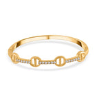 Designer Inspired -White Crystal Austrian Bangle
