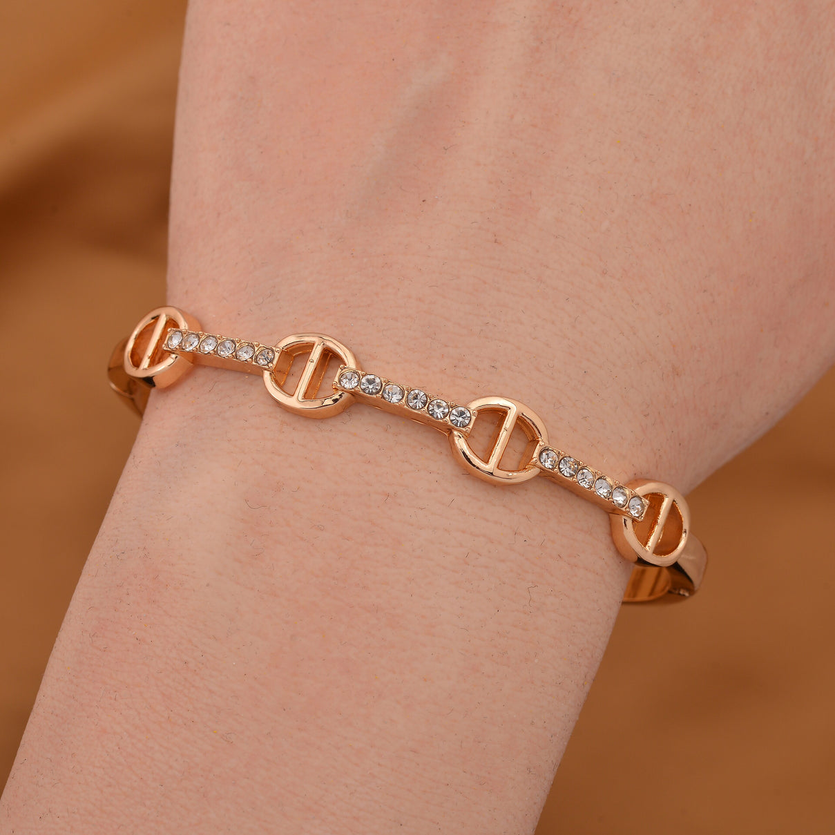 Designer Inspired -White Crystal Austrian Bangle 7807731 1