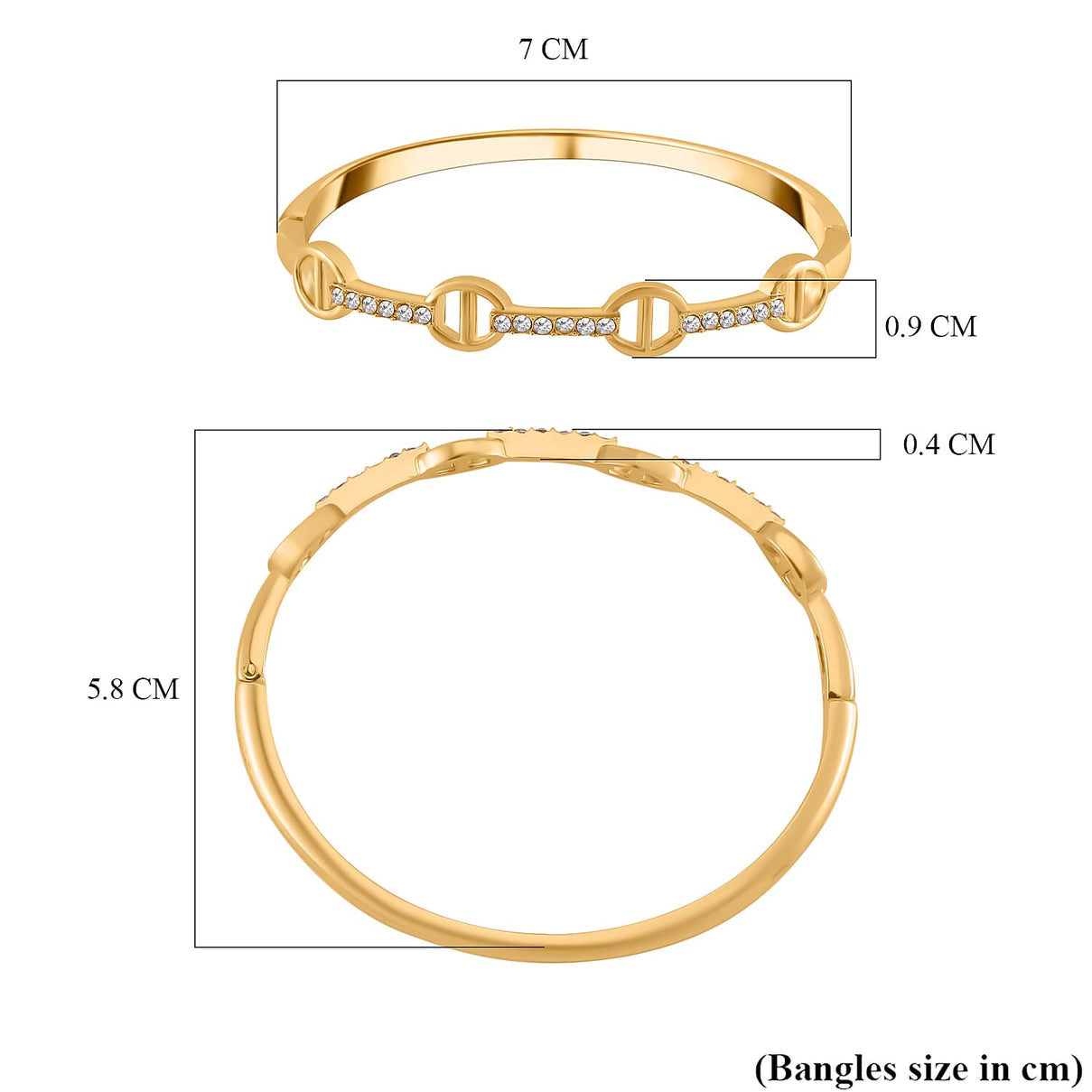Designer Inspired -White Crystal Austrian Bangle 7807731 5