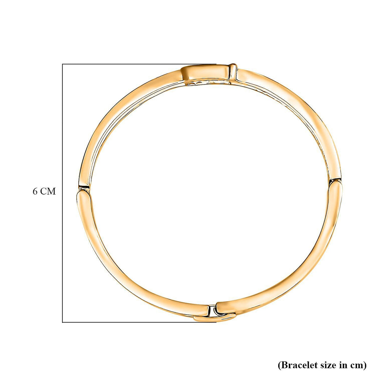 White Austrian Crystal Buckle Style Bangle in Yellow Gold Tone 7268055 3