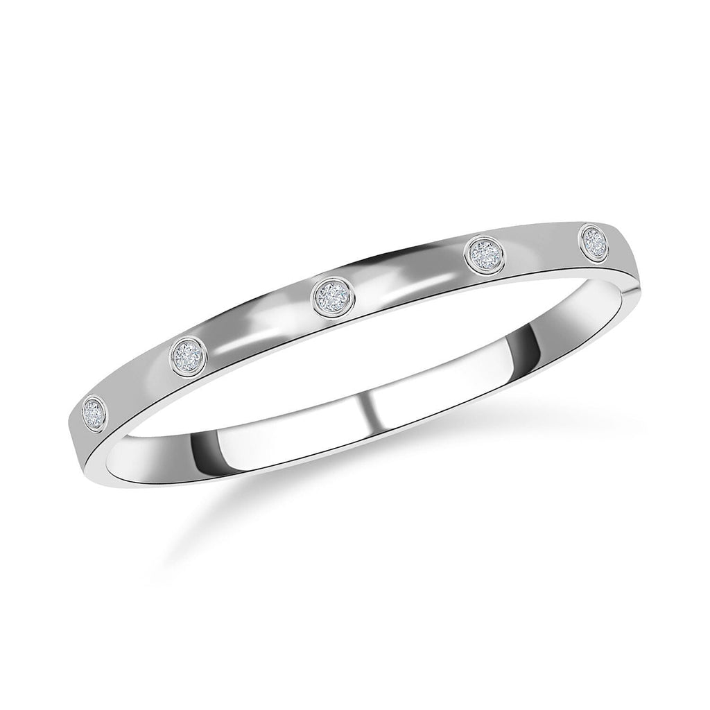 Designer Inspired- White Austrian Crystal Bangle (Size 7) in Silver Tone