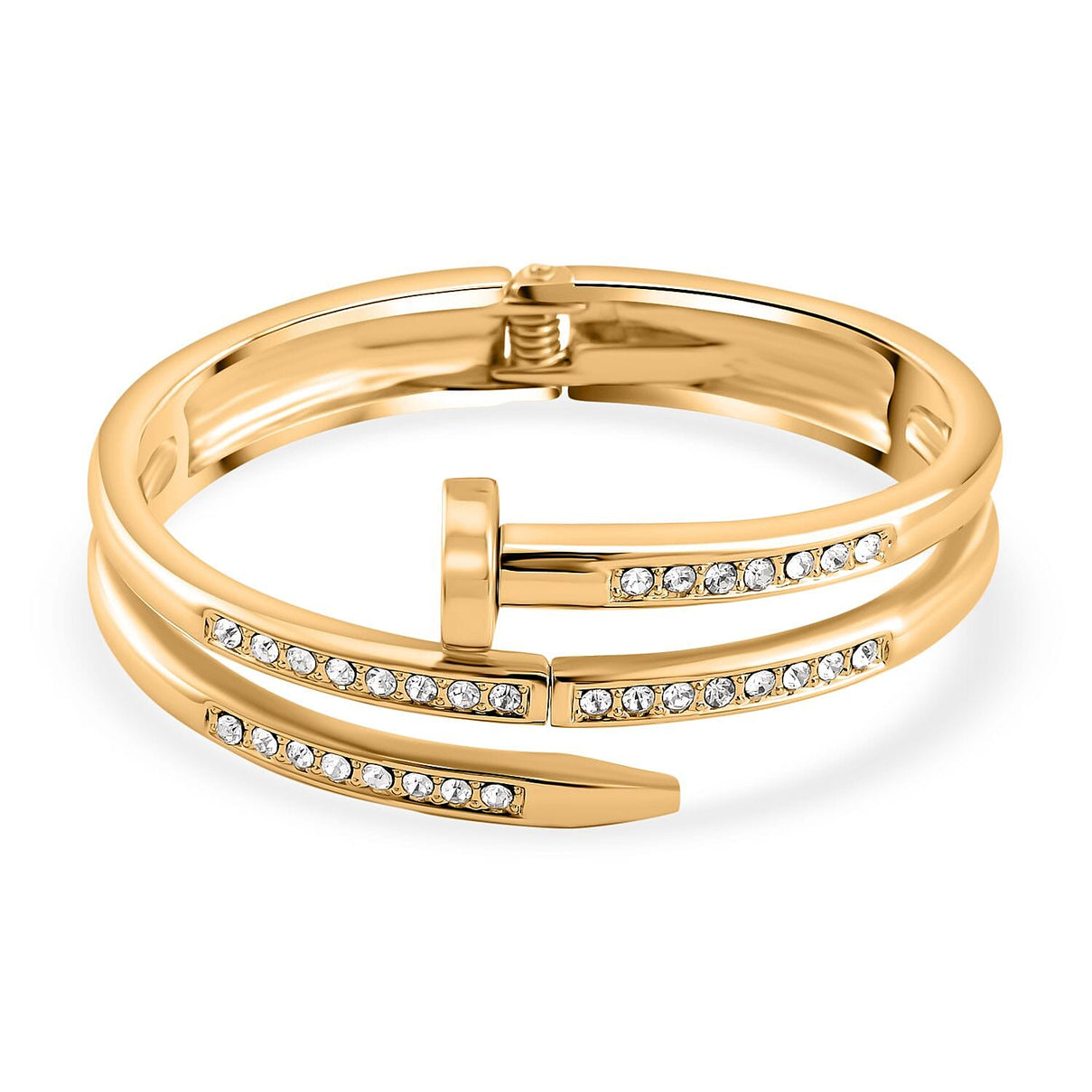 Designer Inspired-White Crystal Openable Bangle (Size - 7.5) 7976043 0