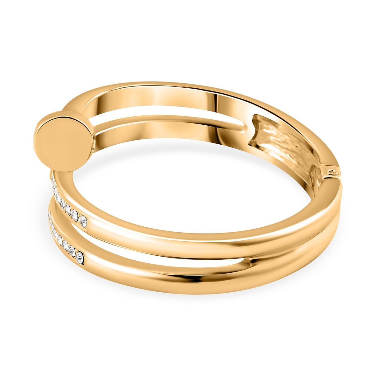 Designer Inspired-White Crystal Openable Bangle (Size - 7.5) 7976043 4
