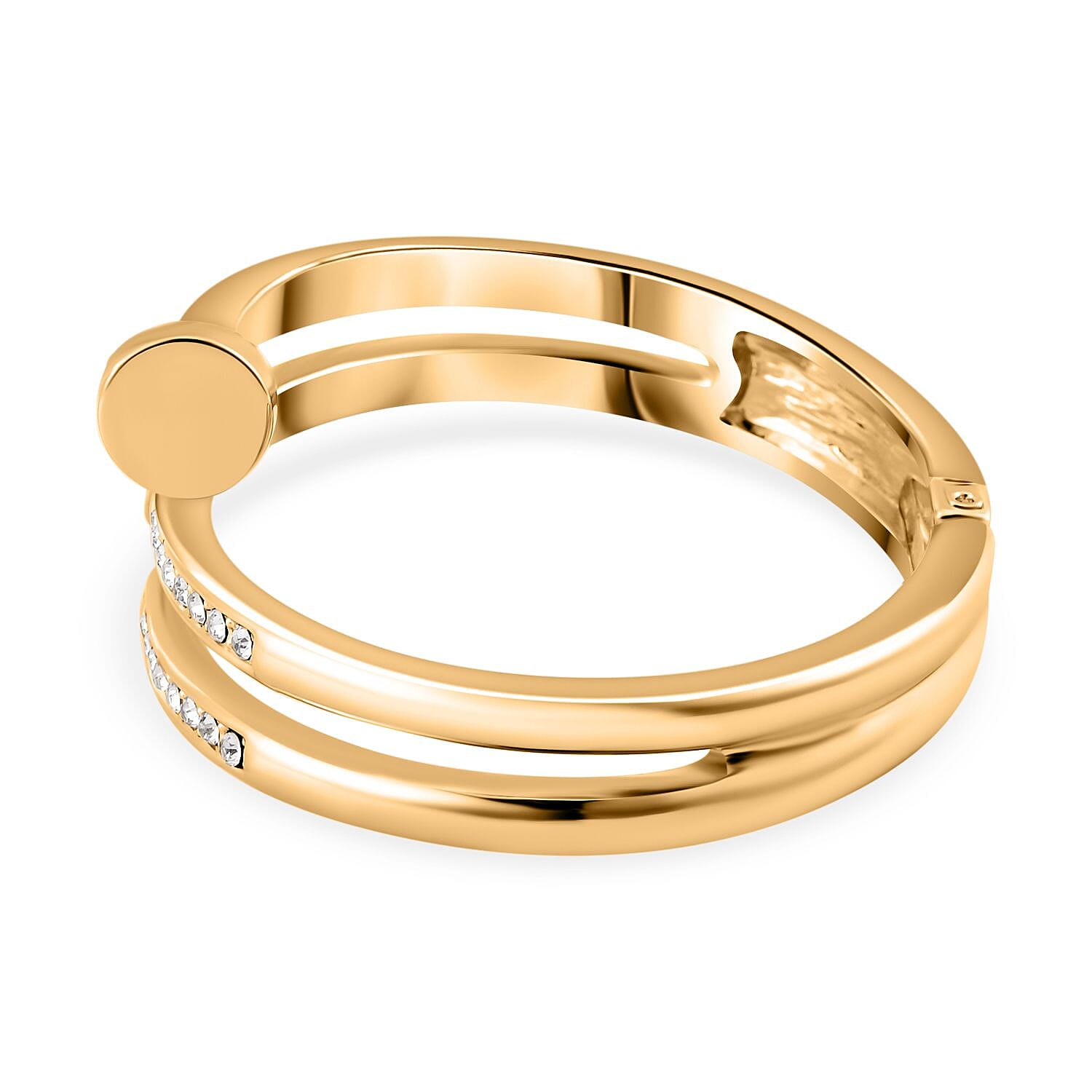 Designer Inspired-White Crystal Openable Bangle (Size - 7.5) 7976043 4