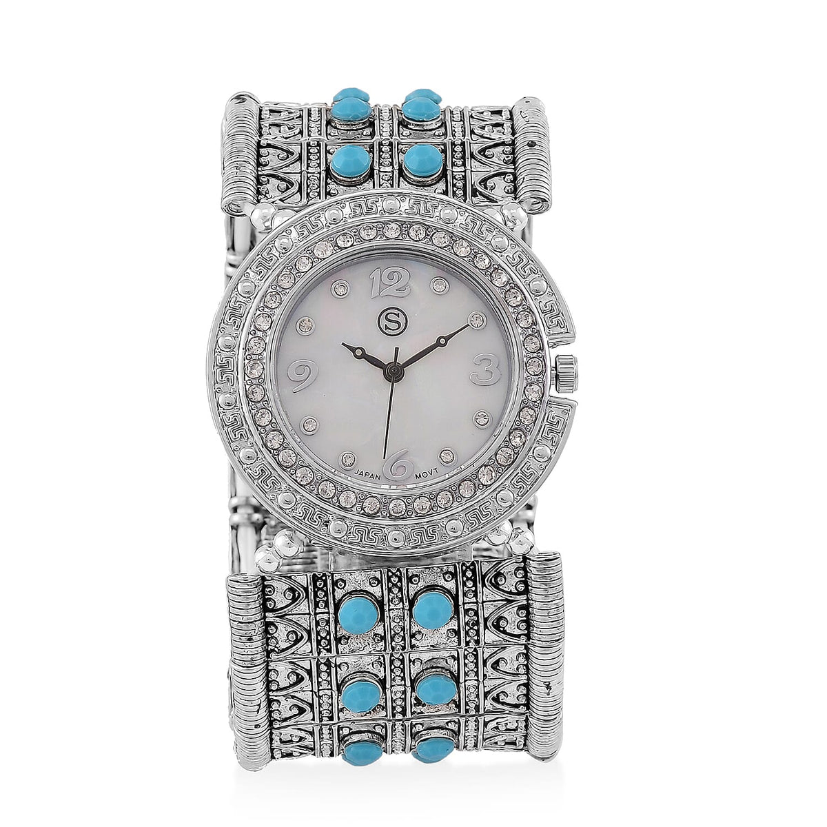 STRADA Japanese Mov Bangle Watch With Mother of Pearl Dial 7856073 0
