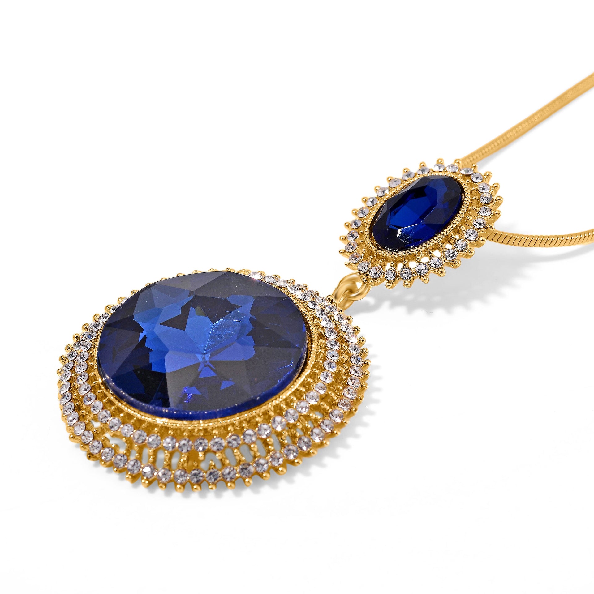 White Crystal &amp; Blue Crystal Necklace (Size - 29.5-2 Ext) 7890831 3