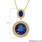 White Crystal & Blue Crystal Necklace (Size - 29.5-2 Ext)