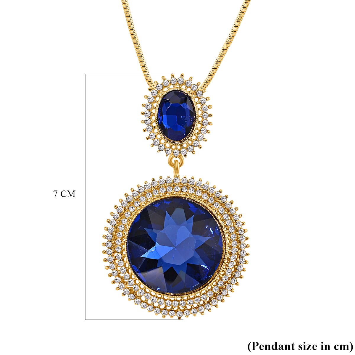 White Crystal &amp; Blue Crystal Necklace (Size - 29.5-2 Ext) 7890831 6