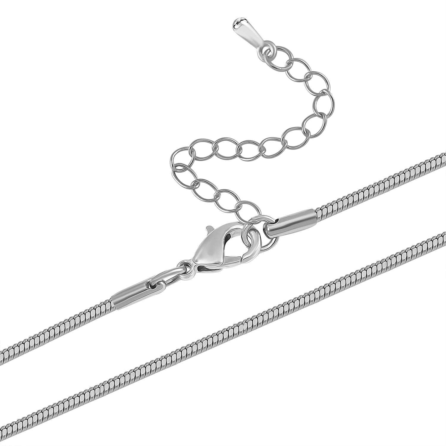 White Crystal &amp; Blue Crystal Pendant With Chain (Size - 29.5-2 Ext) in Silver Tone 7890866 4
