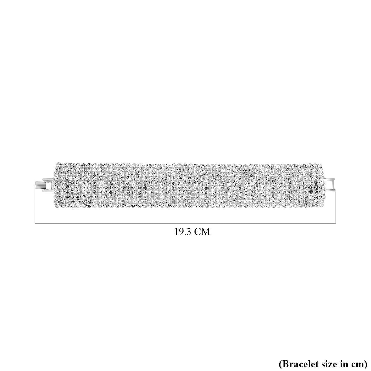 White Austrian Crystal Embellished Bracelet (Size - 7.5) in Silver Tone 7276985 3