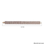 White Austrian Crystal Bracelet (Size - 7.5) in Yellow Gold Tone