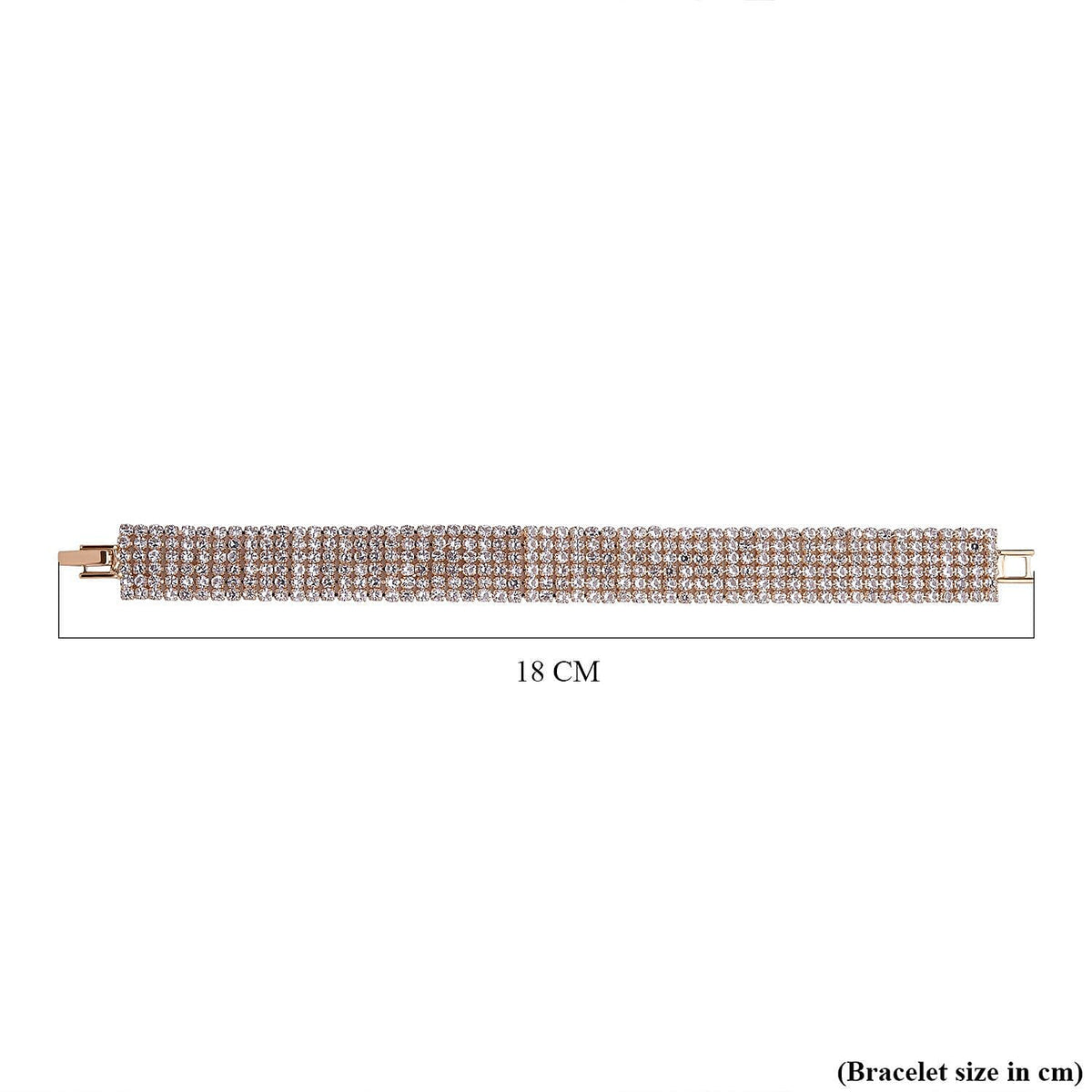 White Austrian Crystal Bracelet (Size - 7.5) in Yellow Gold Tone 7278177 2