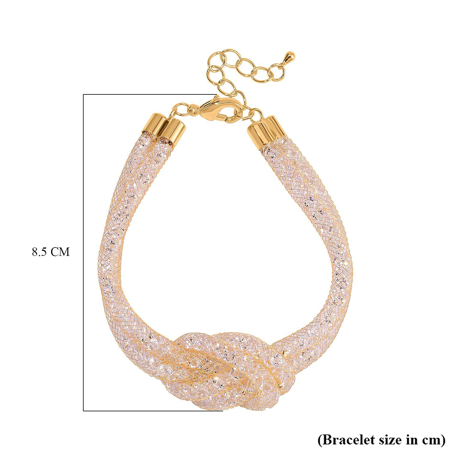 Designer Inspired - White Austrian Crystal Knot Bracelet (Size - 7.5-2 Inch Ext.) 7663750 4