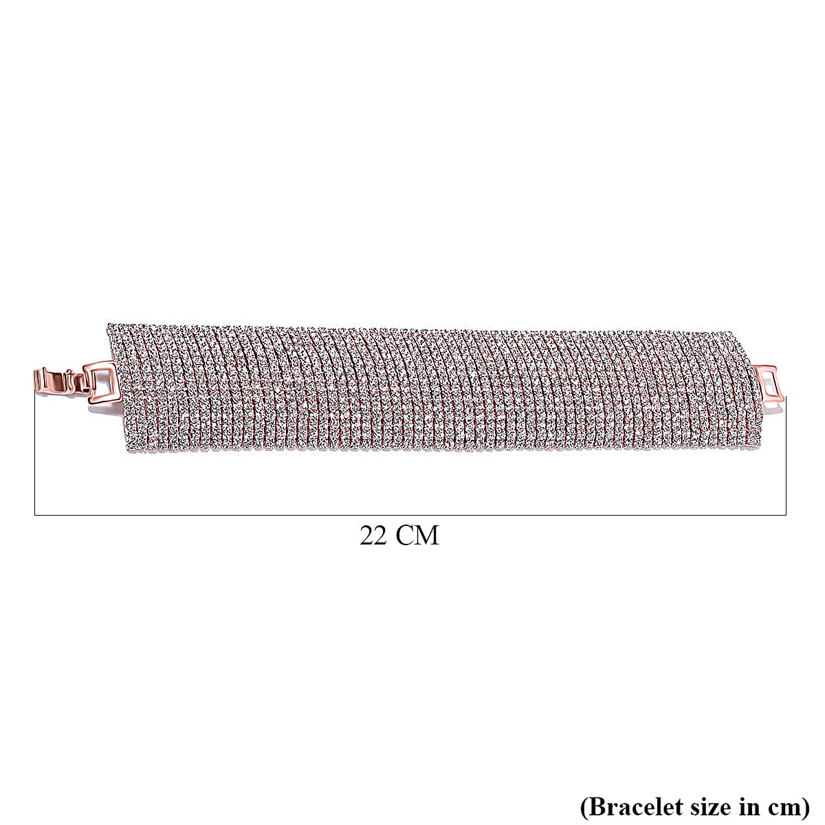 White Crystal Bracelet (Size - 8) in Rose Gold Tone 7977335 1