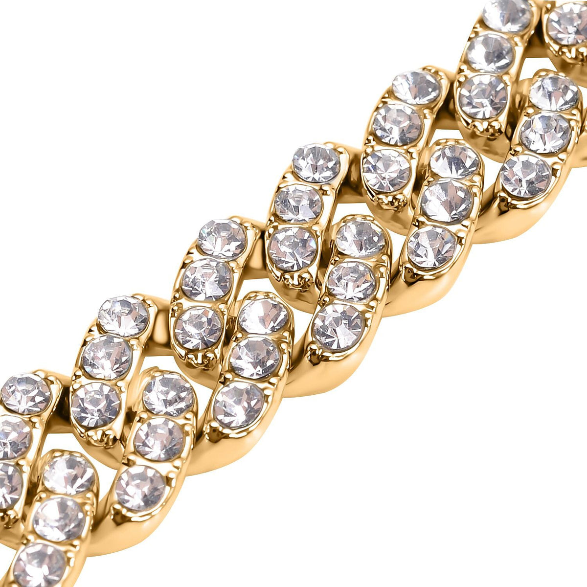 White Crystal  Bracelet (Size - 7) In Yellow Gold Tone 7157930 5