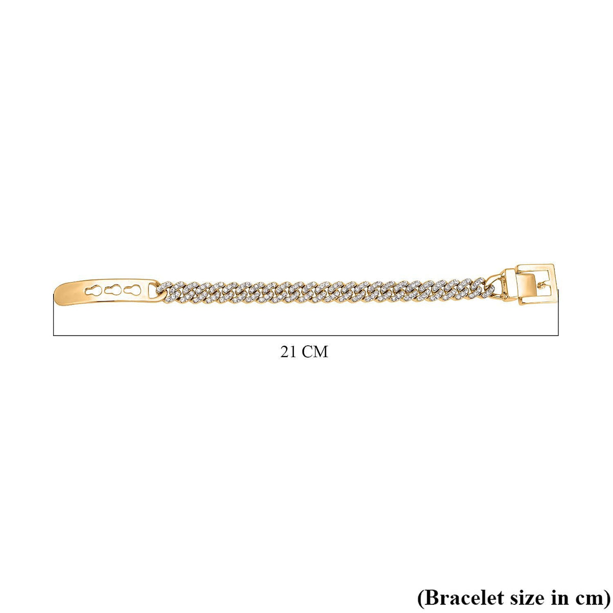 White Crystal  Bracelet (Size - 7) In Yellow Gold Tone 7157930 6