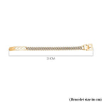 White Crystal  Bracelet (Size - 7) In Yellow Gold Tone