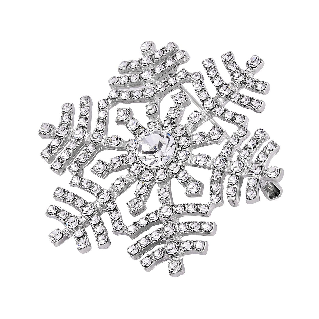 White Crystal Snowflake Brooch 7665631 3