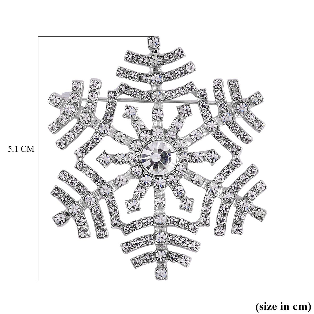 White Crystal Snowflake Brooch 7665631 4