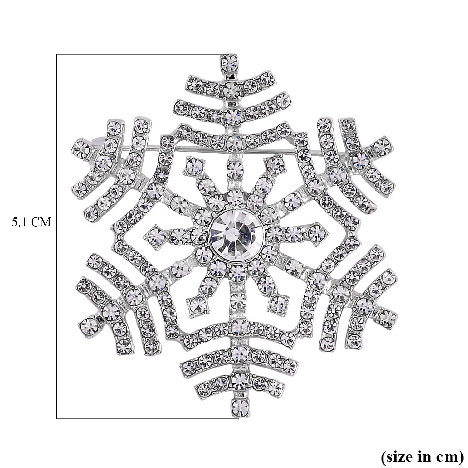 White Crystal Snowflake Brooch 7665631 4