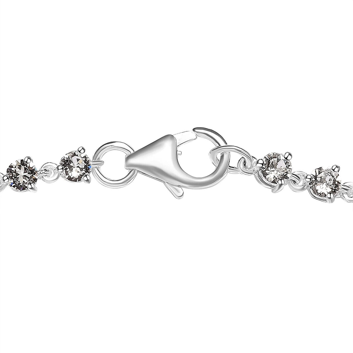 Close Out - White Austrian Crystal Bracelet (Size - 7.5) in Sterling Silver 7214374 4