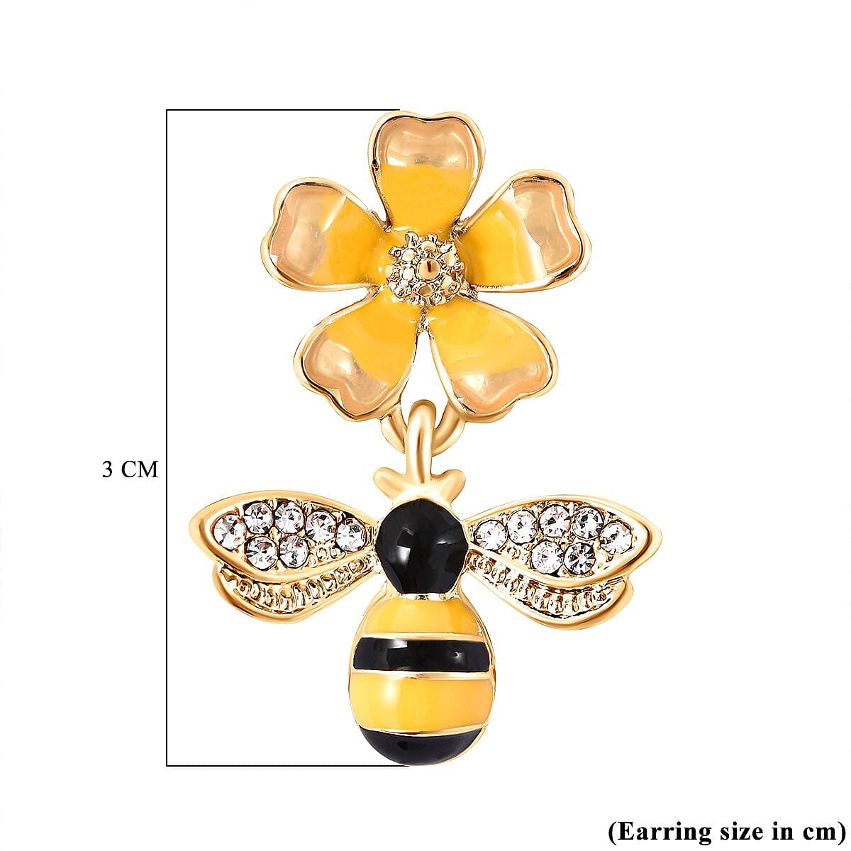Close Out Deal- White Austrian Crystal Bee Earrings 7778787 3