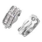 One Time Deal- White Crystal Clip on Earrings