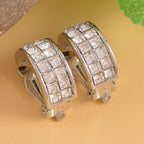 One Time Deal- White Crystal Clip on Earrings