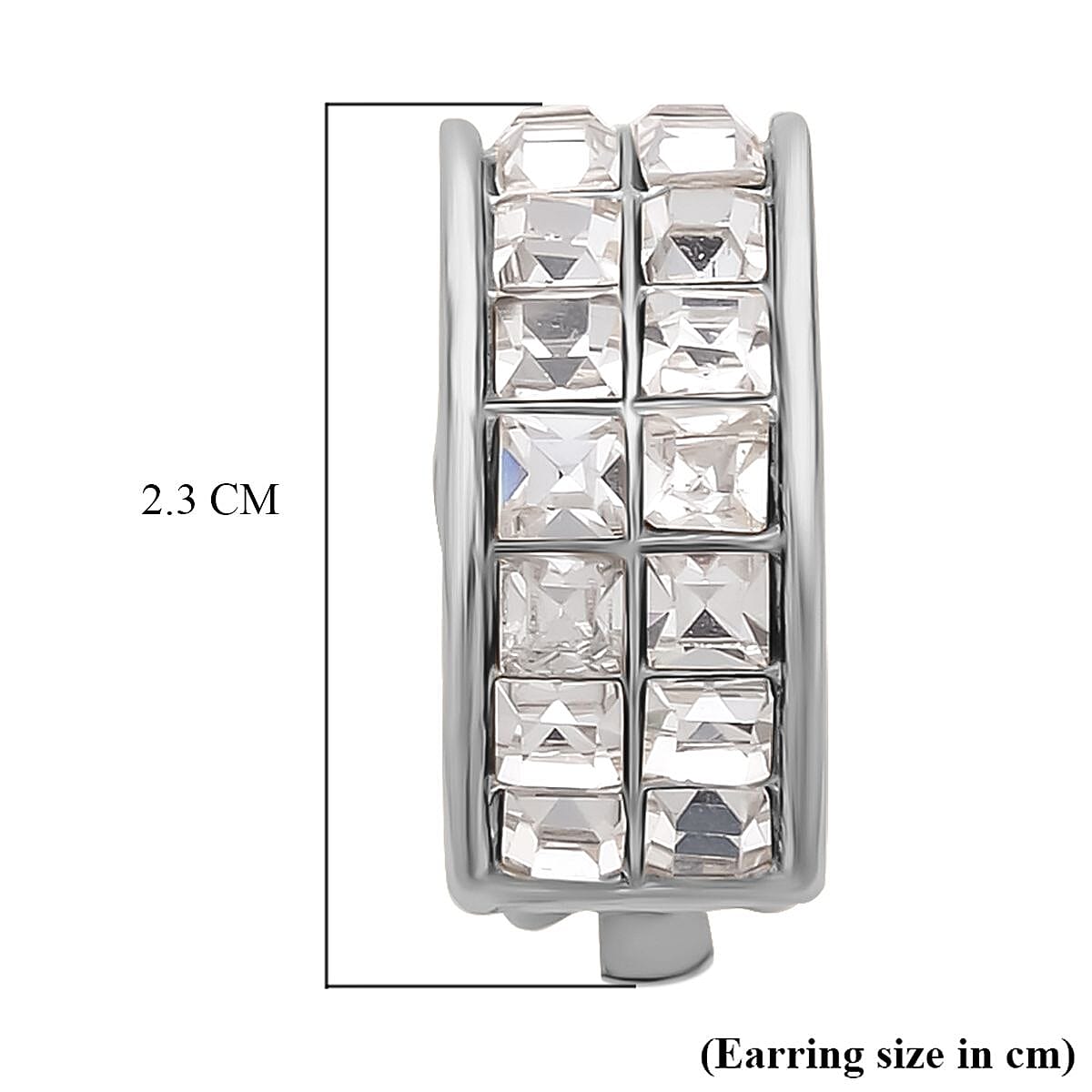 One Time Deal- White Crystal Clip-on Earrings in Silver Tone 7824381 5