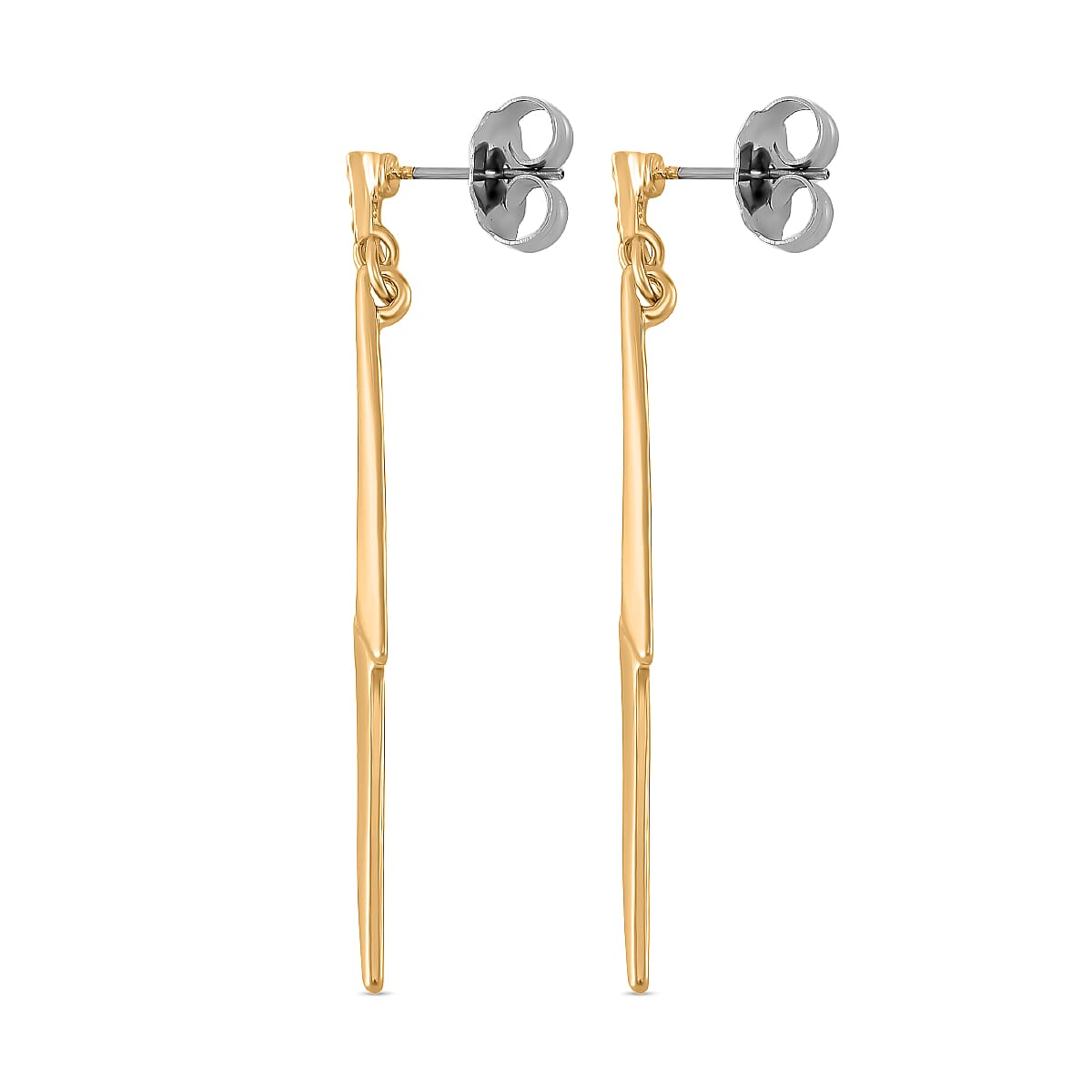 Designer Inspired - White Crystal Lightning Earrings In Gold Tone 7876393 3