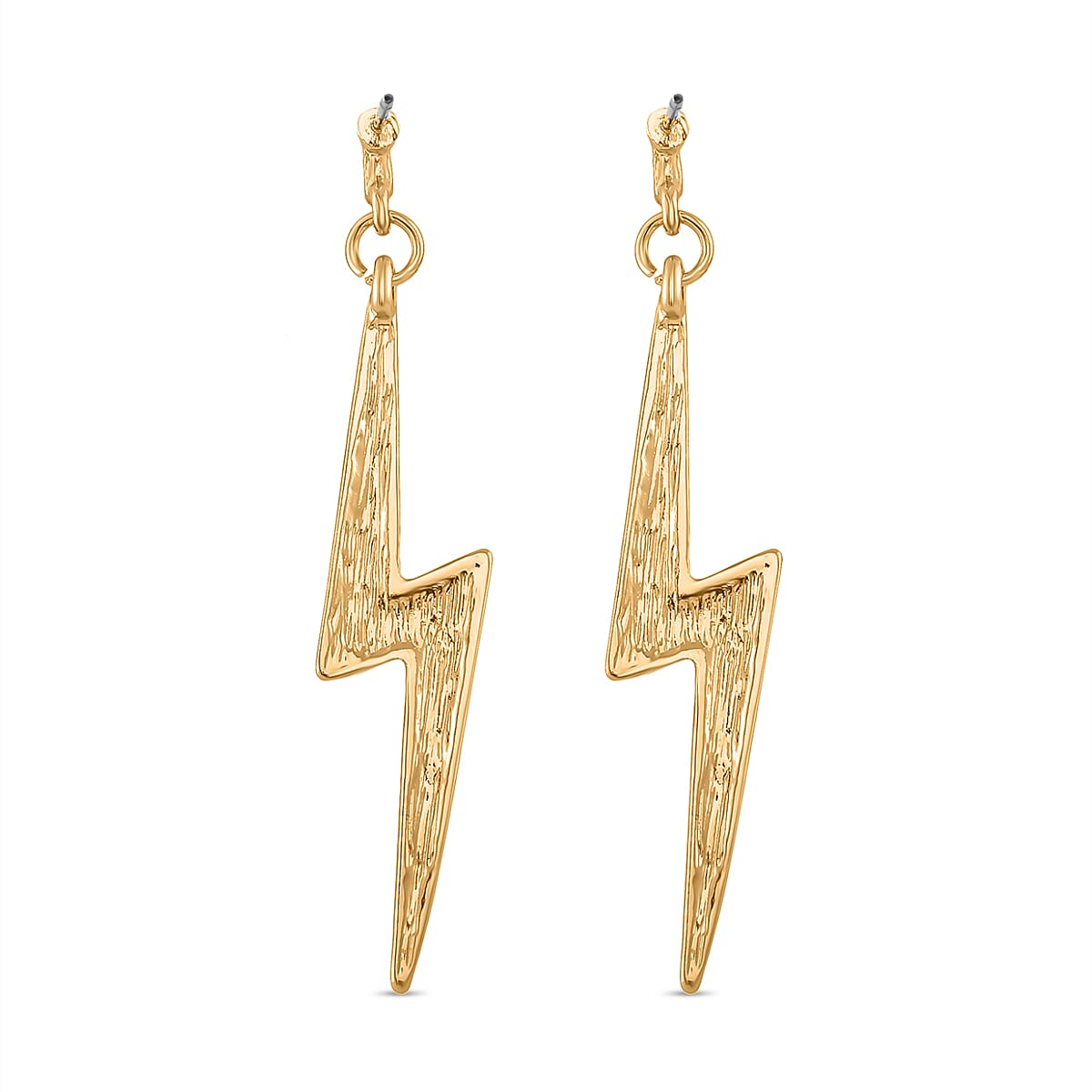 Designer Inspired - White Crystal Lightning Earrings In Gold Tone 7876393 4
