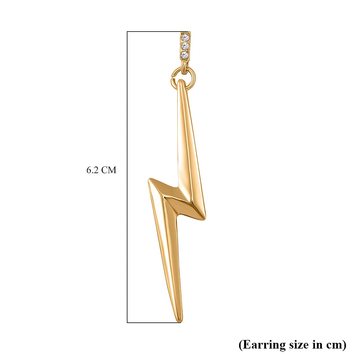 Designer Inspired - White Crystal Lightning Earrings In Gold Tone 7876393 5