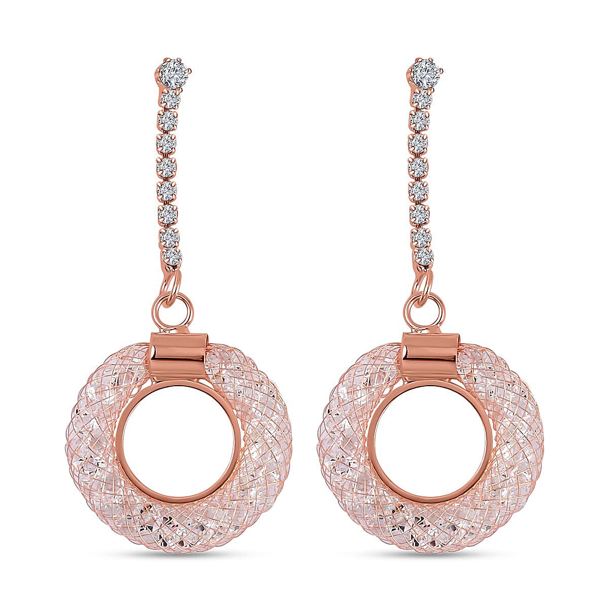 White Austrian Crystal Circle Dangle Earrings 7663982 0