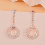 White Austrian Crystal Circle Dangle Earrings