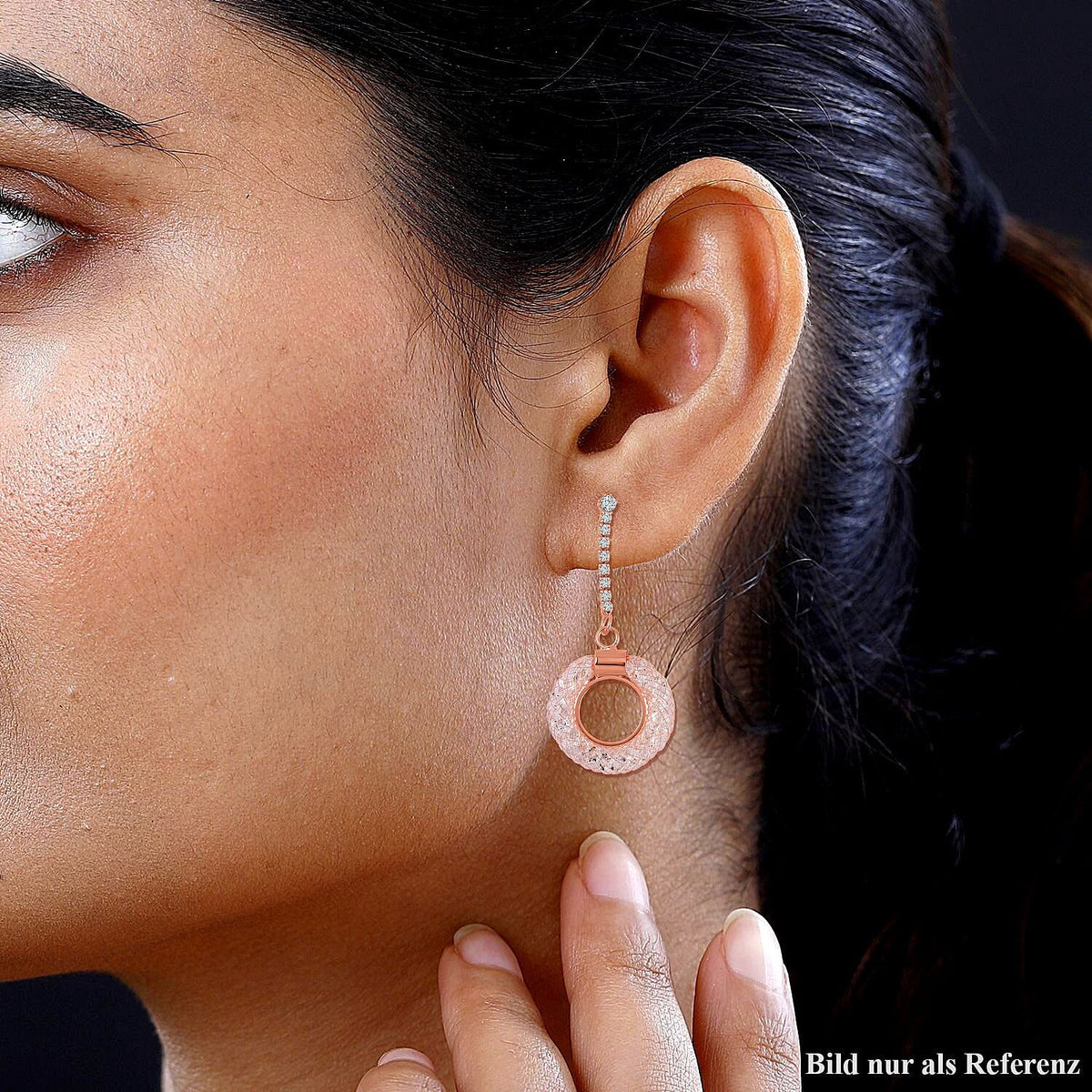 White Austrian Crystal Circle Dangle Earrings 7663982 2