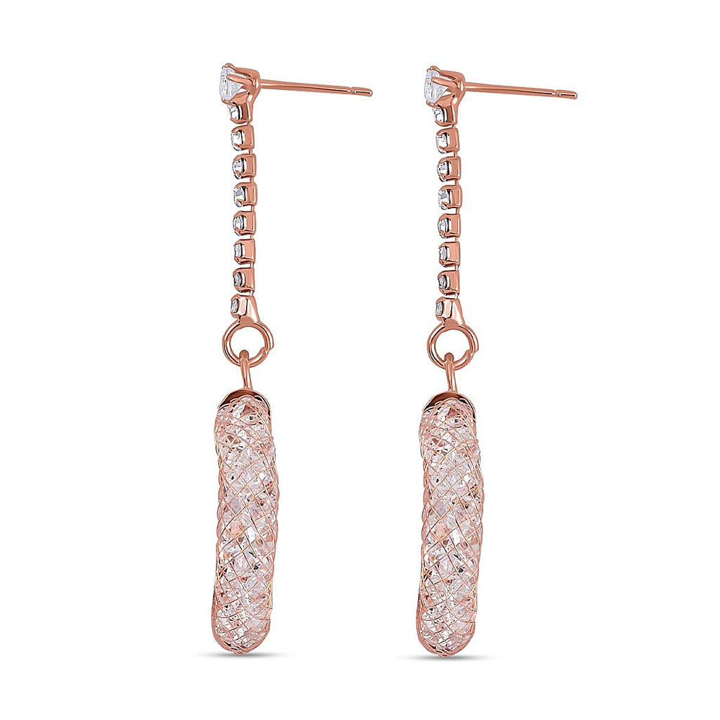 White Austrian Crystal Circle Dangle Earrings