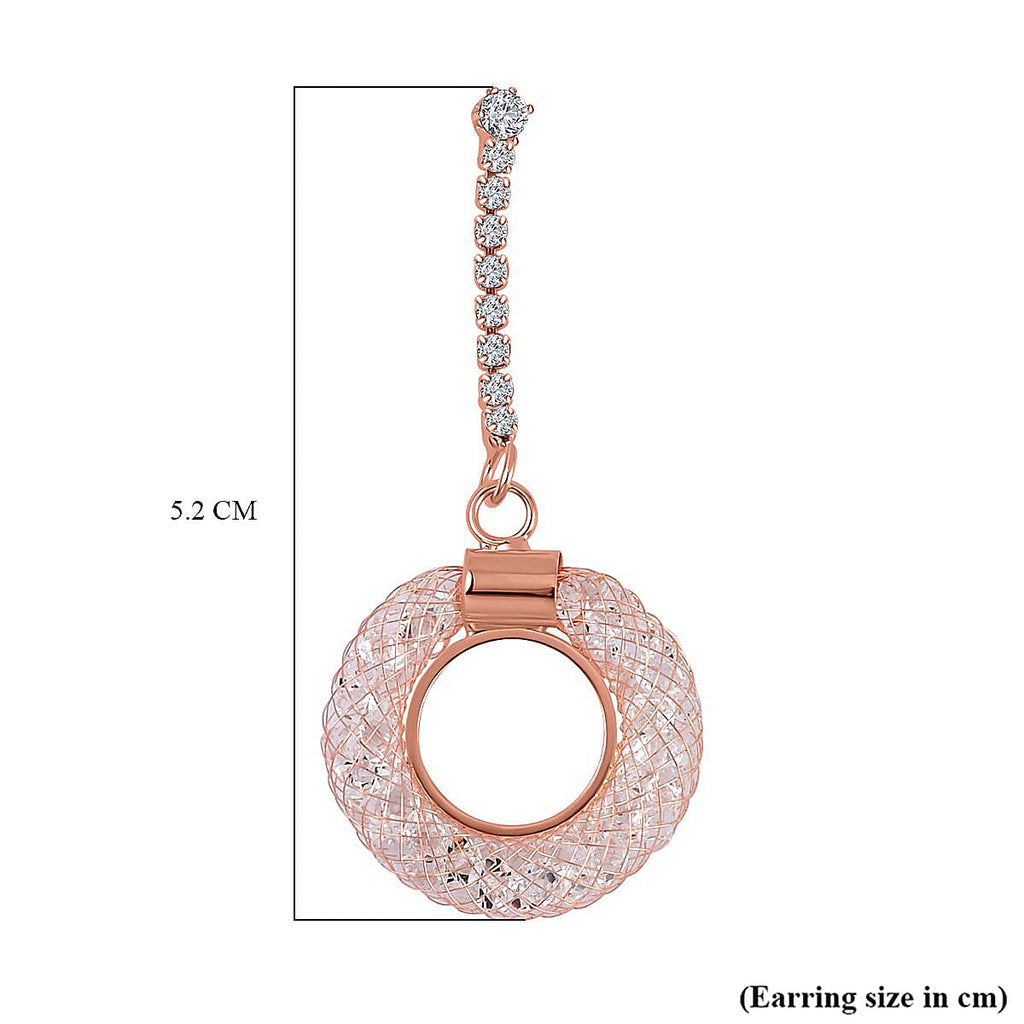 White Austrian Crystal Circle Dangle Earrings