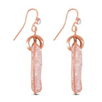 One time Closeout - Star Light Austrian Crystal Circle Earrings - Rose