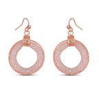 One time Closeout - Star Light Austrian Crystal Circle Earrings - Rose
