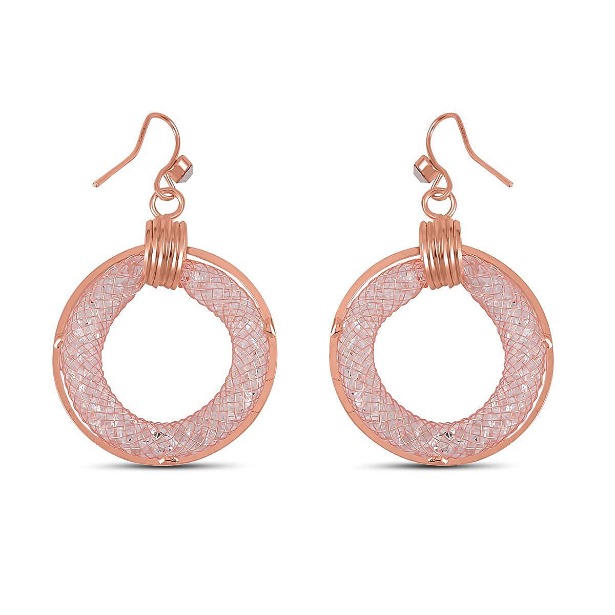One time Closeout - Star Light Austrian Crystal Circle Earrings - Rose 7664401 4