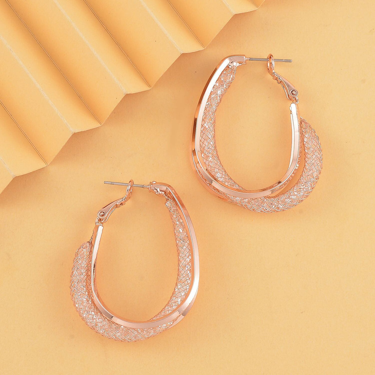 NY Closeout- White Austrian Crystal Hoop Earrings 7780443 1