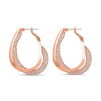 NY Closeout- White Austrian Crystal Hoop Earrings