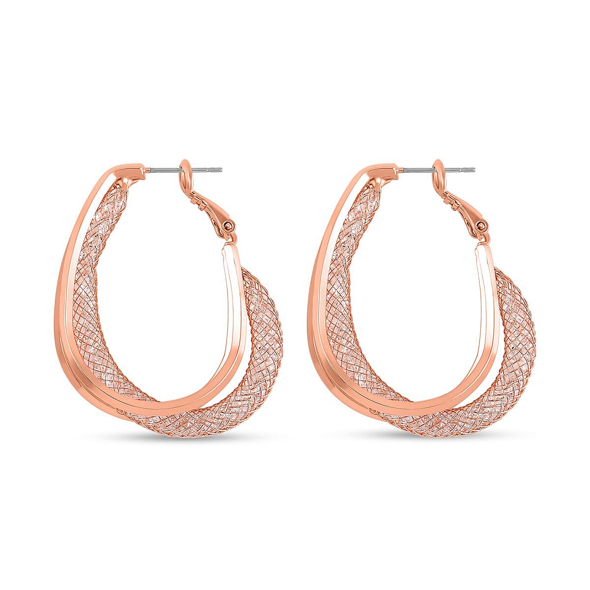 NY Closeout- White Austrian Crystal Hoop Earrings 7780443 3