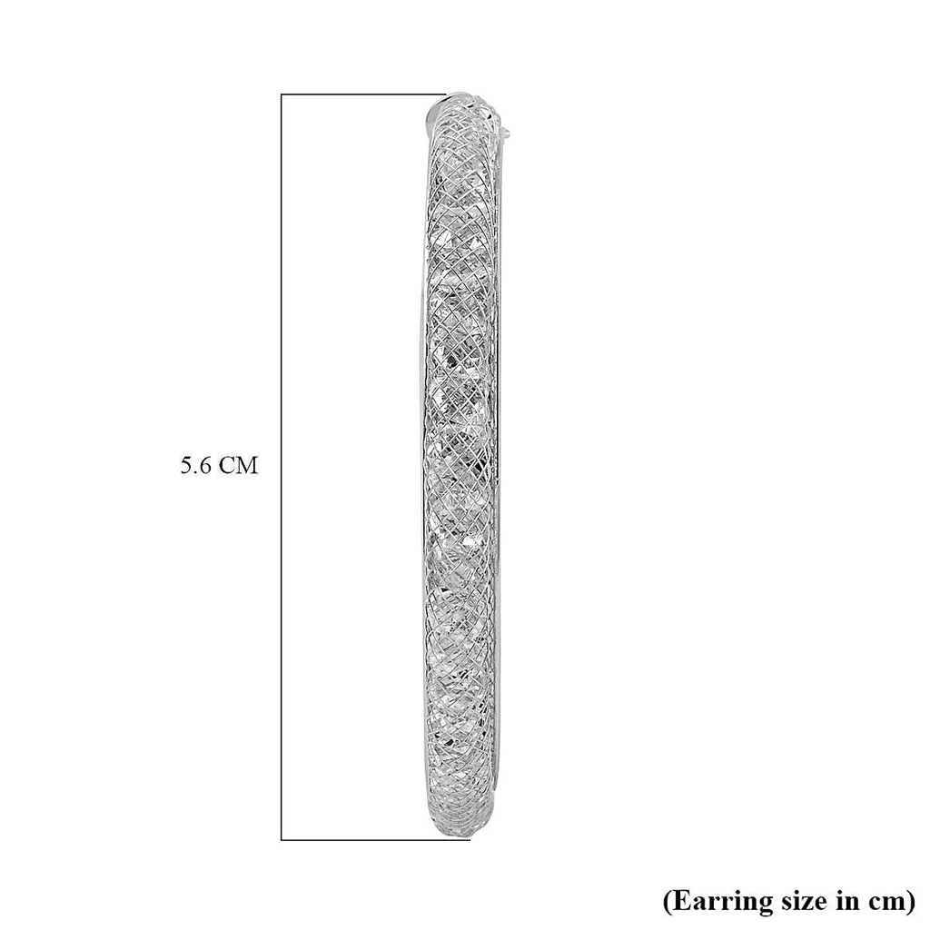 Red Carpet Style- White Austrian Crystal Hoop Earrings