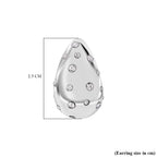 White  Crystal Push Back Earring in White