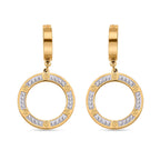 White Crystal Circle Earrings