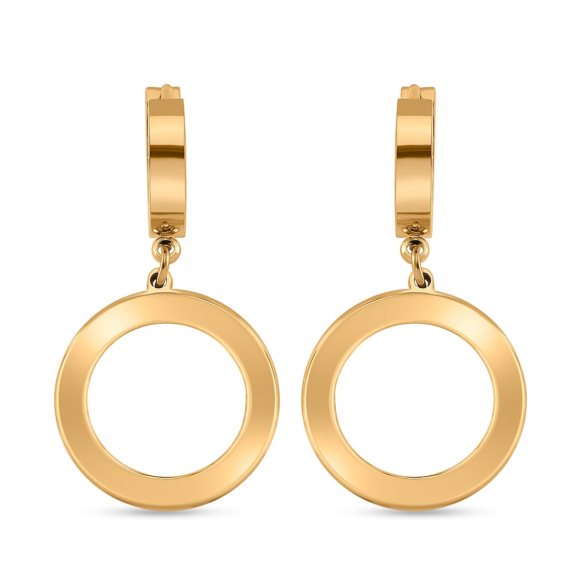 White Crystal Circle Hoop Earrings in Yellow Tone 7843516 5