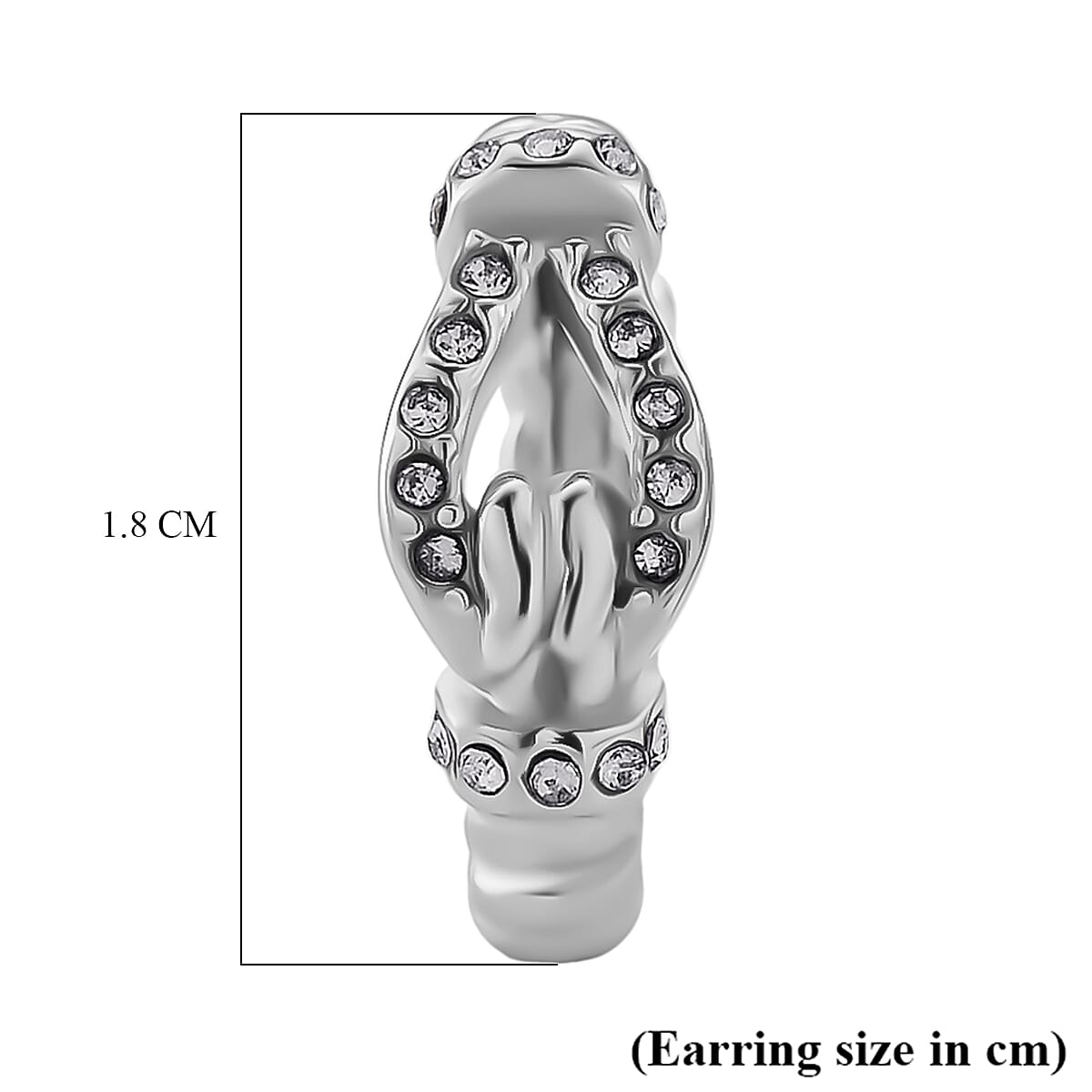 White Crystal Hoop Earrings in Silver Plated 8217352 6