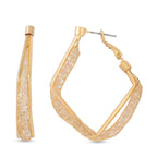 NY Closeout- Gold Plated Simulated Diamond Earrings